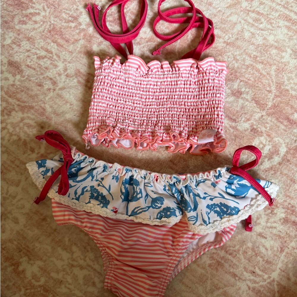 Sweet Honey Pink Ruffled Two-Piece Bikini Set